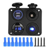 4 Gang ON-OFF Toggle Switch Panel 2 USB 12V Fit Marine Truck Camper Cars Boat UK