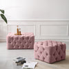 Chesterfield Square Cofee Table Button Velvet Pouffe Footstool Living Room Seat