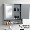 Wall Mounted Mirror Cabinet Storage Wooden Shelf Bathroom Cupboard Shelf Gray UK