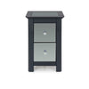 2 Drawer Mirrored Petite Bedside Table Cabinet Bedroom Furniture Nightstand