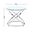 Tempered Glass Coffee Table Round Accent Side Table Chrome Base Home Office