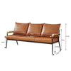 Brown Faux Leather Sofa Armchair Couch Living Room Metal Leg 1/2/3 Seaters