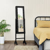 18 LEDs Jewelry Cabinet Floor Standing Storage Organizer w/Mirror Adjustable