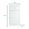 Bathroom Drawer Cabinet Wooden White Single Door Storage Cupboard Unit Christow