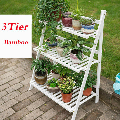 3 Tier Flower Plant Pot Shelf Stand Display Ladder Garden Rack Holder Storage UK