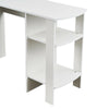 White Wooden Corner Computer Desk L-Shaped Office Workstation Table Bookshelf