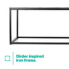 Industrial Coffee Table Rectangular Metal Frame Grey Modern Portable Living Room