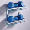 Alu Bath Showering Shelf Storage Rack Glass Corner Wall Holder Caddy Organizers