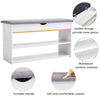 Wooden Ottoman Shoes Storage Rack Bench Padded Grey Seat Cabinet Cupboard Stand