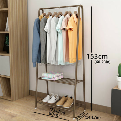 Clothes Rail Hanging Coat Stand Shoe Rack Shelf Storage Wardrobe Organizer DIY