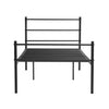 3FT Single Metal Bed Frame Black Bed Base Bedstead with Headboard Stable Style