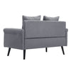 Modern Double Seat Sofa Compact Loveseat Couch Padded Linen Armchair Wooden Legs