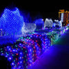 Solar Powered LED Mesh Net Curtain String Fairy Lights Home Party Garden Outdoor