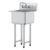 Commercial Utility & Prep Sink 1 Compartment Stainless Steel Backsplash