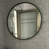 Industrial Black Round Wall Mirror 50cm Home Bathroom Wall Mounted Vanity Decor