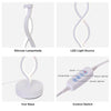 LED Table Lamp Dual Spiral Desk Lamp Warm White Modern Reading Light Bedside USB