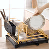 2 Tier Kitchen Dish Drainer Rack with Drip Tray Cutlery Holder Plate Rack Sink