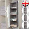 3/4/5 Tier DRAWER SHELVES HANGING WARDROBE SHOE GARMENT ORGANISER STORAGE CLOTHE