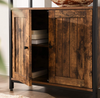 Industrial Storage Cabinet Vintage Side Door Cupboard Rustic Metal Console Table