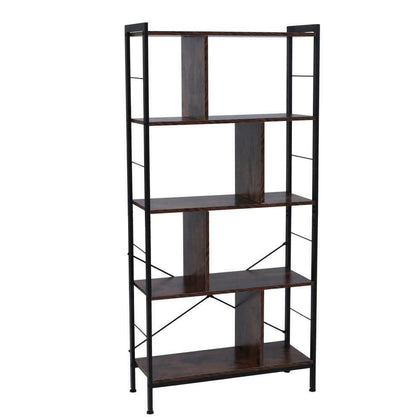 Industrial Bookshelf 5 Tier Ladder Shelf Metal Display Rack Storage Shelving UK