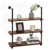 2Pcs 3 Tiers Industrial Floating Iron Pipe Shelf Retro DIY Wall Mounted Bracket