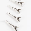 100PCS Small Medium Lot Silver Crocodile Alligator Bow Blank Hair Clips Pinch