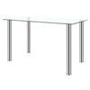 Rectangular Glass Dining Table and 2/4 Chair Faux Leather Padded Seat Chrome Leg