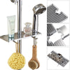 Bathroom Shelf Rack Storage Adjustable Holder Shower Rod Mounted Shampoo Basket