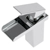 Chrome Bathroom Basin Faucet Waterfall Sink Deck Mounted Bath Taps Single Hole