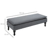 Upholstered Linen-Touch Fabric Ottoman Bench Bed End Stool Footstool Footrest