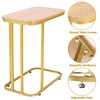 C-Shaped Sofa Side Table Golden Metal Frame End Coffee/Snack Table Living Room