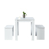 White Dining Table & Bench Set Kitchen Dining Room Restaurant Furniture Modern