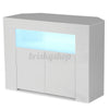86cm High Gloss Corner TV Stand Cabinet with RGB LED Lights Entertainment Unit