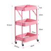 3 Tier Slim Kitchen Storage Trolley Cart Rack Tray Shelf Rolling Wheel W/ Handle