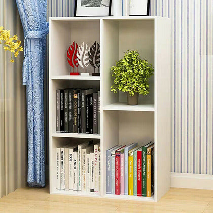 Small Storage Cube 5 Shelf Bookcase Display Unit Rack Organiser White Furniture