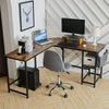 L-Shaped Computer Desk Large Corner Table Workstation with Shelf/Bag/CPU Stand