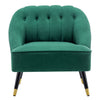 Scallop Back Armchair with Button Tufted Lounge Chair Living Bedroom Sofa Stool