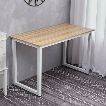 Computer Home Office Desk Wooden Desktop Table Metal PC Study Corner Workstation