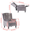 Grey Velvet Recliner Chair Button Tufted Fireside Armchair Home Living Room BN