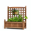 Wooden Garden Planter Plant Flowerpot Box With Trellis Support Patio Lattice 30"