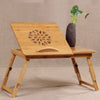 Adjustable Portable Laptop Lazy Lap Sofa Bed PC Notebook Desk Table Tray Bamboo