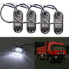 4x 12/24V White LED Side Marker Indicator Light Lamp Truck Trailer Lorry Caravan