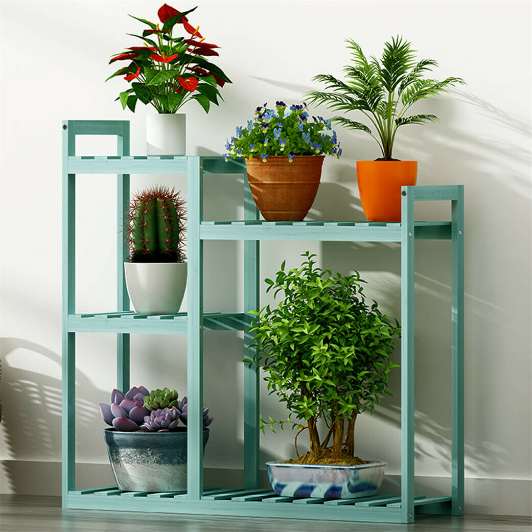 Thicken Bamboo Plant Stand Strong 5 Tier Flower Display Rack Holder Home Garden