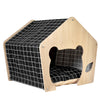 Pet Cat Dog Kennel Indoor Garden Kitten Bed House Shelter Look Through Window UK