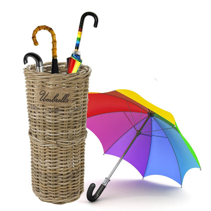 Kubu Rattan Wicker Weave Umbrella Stand Brolly Storage Basket Holder Bin Rack