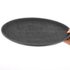 Black Round Non-Slip Tray 16" Serving Drinks Bar Pub Waiter Food Tray Cafe
