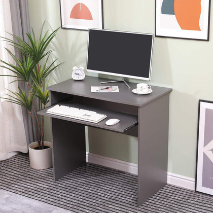 AVC Designs Home Office Computer/Writing Desk With Sliding Pull Out Shelf Grey