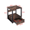 Industrial Bedside Table 1 Drawer Retro Cabinet Storage Nightstand Country Style