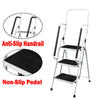 3 Step Ladder With Safety Handrail Foldable Safety Non Slip Matt Safe Heavy Duty