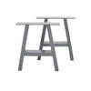 Pair Grey Metal Furniture Legs Powered Coated Steel Feet Table Bench Chair Stand